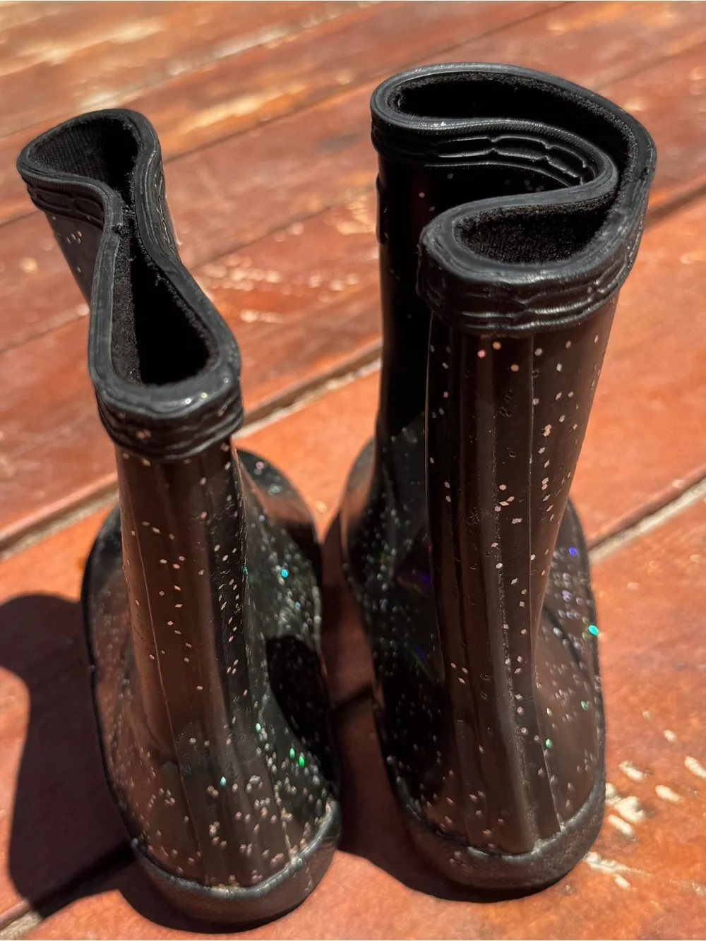 Hunter Kids First Starcloud Rain Boot Toddler 7 black glitter